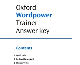 New Oxford Wordpower Trainer Answer Key New Oxford Wordpower Trainer Answer Key