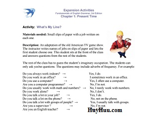 AZAR GRAMMAR SERIES Expansion Activities Intermediate Level 3rd Edition