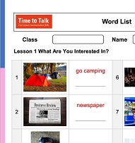 Time to Talk Pre-Intermediate A2 Tests with Keys - Wordlist Time to Talk Pre-Intermediate A2 Tests with Keys - Wordlist