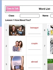 Time to Talk Intermediate B1 Plus WordList Time to Talk Intermediate B1 Plus WordList