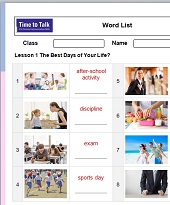 Time to Talk Upper-Intermediate B2 WordList Time to Talk Upper-Intermediate B2 WordList