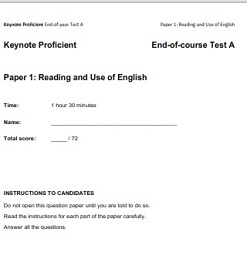Keynote Proficient Eng of Course Test Keynote Proficient Eng of Course Test