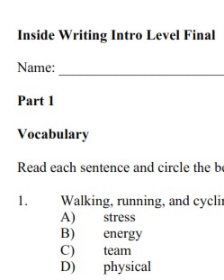 Inside Writing Intro Tests Inside Writing Intro Tests