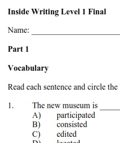 Inside Writing 1 Tests Inside Writing 1 Tests