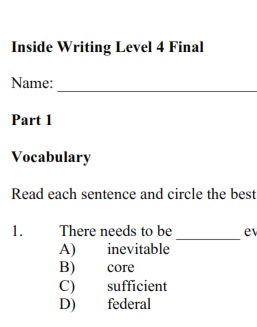 Inside Writing 4 Tests Inside Writing 4 Tests