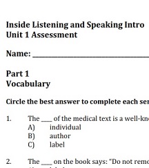 Inside Listening and Speaking Intro Tests Inside Listening and Speaking Intro Tests