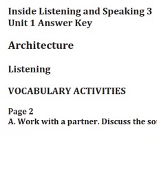 Inside Listening and Speaking 3 Student Book Answer Keys Inside Listening and Speaking 3 Student Book Answer Keys