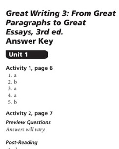 Great Writing 3rd Edition 3 Answer Key Great Writing 3rd Edition 3 Answer Key