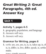 Great Writing 4th Edition 2 Answer Key Great Writing 4th Edition 2 Answer Key
