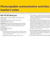 National Geographic Life 2nd Edition Pre-Intermediate Communicative Activities
