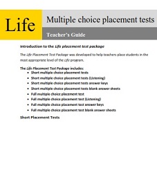 National Geographic Life 2nd Edition American English Placement Tests National Geographic Life 2nd Edition American English Placement Tests
