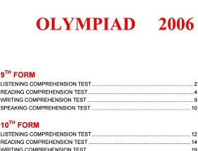 Ukrainian English Language Olympiad Tasks 2006 Ukrainian English Language Olympiad Tasks 2006