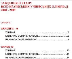 Ukrainian English Language Olympiad Tasks 2008 Ukrainian English Language Olympiad Tasks 2008