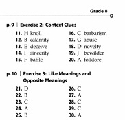 HOLT McDOUGAL LITERATURE Vocabulary Practice and Tests Grade 8 Answer Key HOLT McDOUGAL LITERATURE Vocabulary Practice and Tests Grade 8 Answer Key