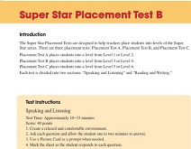 A-List Super Star Placement Test B (with Answer Key) A-List Super Star Placement Test B (with Answer Key)