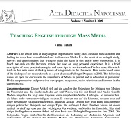 Teaching English Through Mass Media  Vol 2 by Vilma Tafani