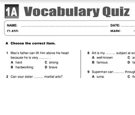 Smart Time 1 Vocabulary Quiz Smart Time 1 Vocabulary Quiz