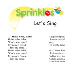 Sprinkles 1 Lets Sing Sprinkles 1 Lets Sing
