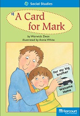 HARCOURT Leveled Readers Grade 1 On Level - A Card for Mark