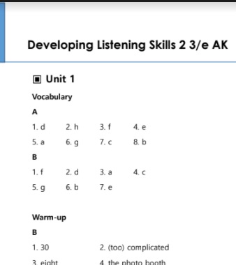 Developing Listening Skills 3rd Edition 2 Answer Keys Developing Listening Skills 3rd Edition 2 Answer Keys