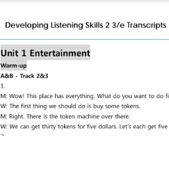 Developing Listening Skills 3rd Edition 2 Transcripts Developing Listening Skills 3rd Edition 2 Transcripts