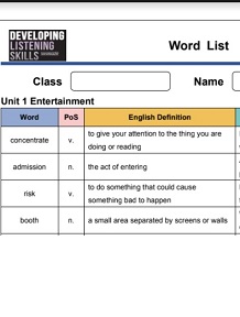 Developing Listening Skills 3rd Edition 2 WordList Developing Listening Skills 3rd Edition 2 WordList