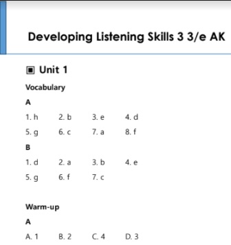 Developing Listening Skills 3rd Edition 3 Answer Keys Developing Listening Skills 3rd Edition 3 Answer Keys