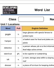 Developing Listening Skills 3rd Edition 3 WordList Developing Listening Skills 3rd Edition 3 WordList
