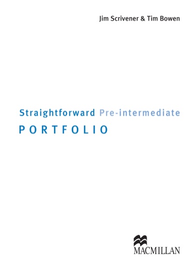 Straightforward 2nd Edition Pre-Intermediate Portfolio Straightforward 2nd Edition Pre-Intermediate Portfolio