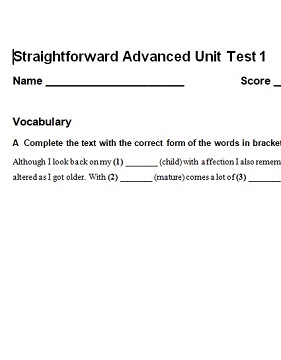 Straightforward 2nd Edition Advanced Tests Straightforward 2nd Edition Advanced Tests