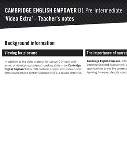Empower B1 Pre-Intermediate Teacher Notes Empower B1 Pre-Intermediate Teacher Notes