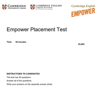 Empower Placement Test Empower Placement Test