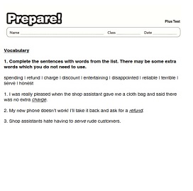 Cambridge Prepare Level 6 All term tests standard and plus version 2017 Cambridge Prepare Level 6 All term tests standard and plus version 2017