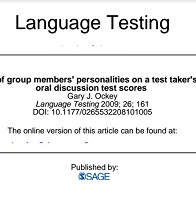 Journal of Language Testing April 2009 Volume 26 No 2