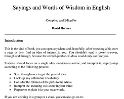 Sayings and Words of Wisdom in English by David Holmes