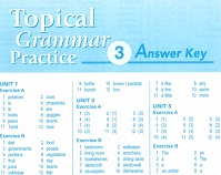 Topical Grammar Practice 3 Answer Key