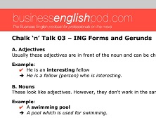 Business English Pod Chalk n Talk 03 - ING Forms and Gerunds Book