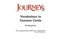Journeys Vocabulary in Context Cards - Kindergarten