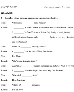 Inspiration 1 Tests Book with Audio