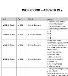 InstaEnglish 1 Workbook Keys InstaEnglish 1 Workbook Keys