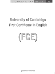 FCE Practice Exam Journeys B2 Teachers Resource Pack FCE Practice Exam Journeys B2 Teachers Resource Pack