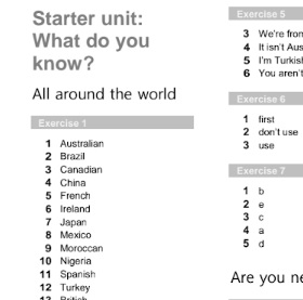 Get Involved A2 Students Book Answer Keys