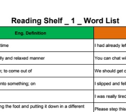 Reading Shelf 1 Word List Reading Shelf 1 Word List