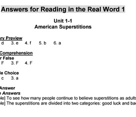 Reading for the Real World 1 Answers Keys Second Edition Reading for the Real World 1 Answers Keys Second Edition