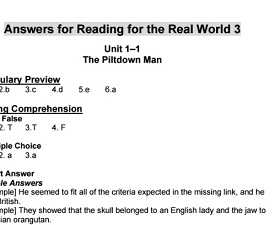 Reading for the Real World 3 Answer Keys Second Edition Reading for the Real World 3 Answer Keys Second Edition