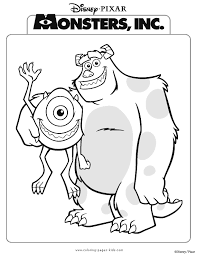 Disney Kids Pictures For Colouring - Monsters Inc