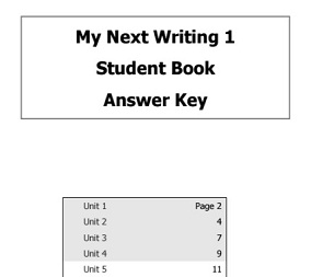 My Next Writing 1 Students Book Answer Key My Next Writing 1 Students Book Answer Key