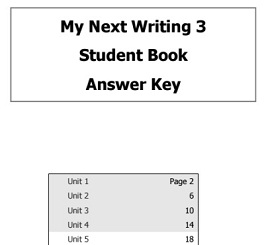 My Next Writing 3 Students Book Answer Key My Next Writing 3 Students Book Answer Key