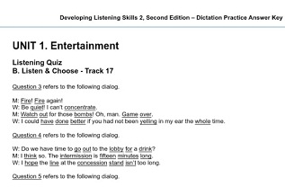 Developing Listening Skills 2 Dictation Practice Answer Key 2nd Edition