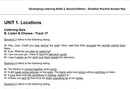 Developing Listening Skills 3 Dictation Practice Answer Key 2nd Edition